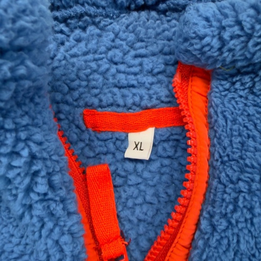 Retro Ski Colorblock Sherpa Pullover Womens XL 1/4 Zip Fleece Apres Winter - Picture 3 of 5